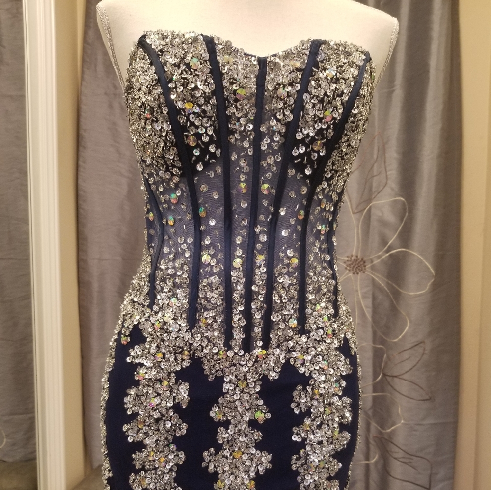 Jovani beaded corset evening dress. - Picture 8 of 16